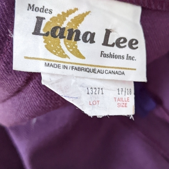 VINTAGE Lana Lee purple burgundy pleated midi skirt size Medium Large @A9 - Picture 6 of 9